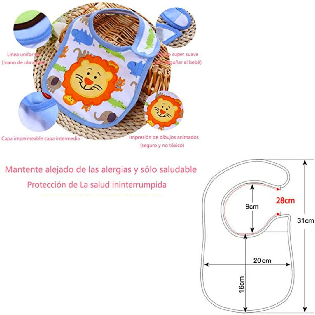 Baberos Impermeable Triple Capa Bebé