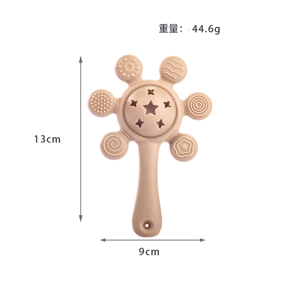 Mordedor Silicona con Sonajero Mano