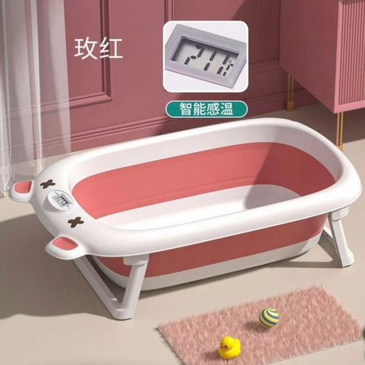Bañera Plegable con Termómetro Digital + Cojin Bañera