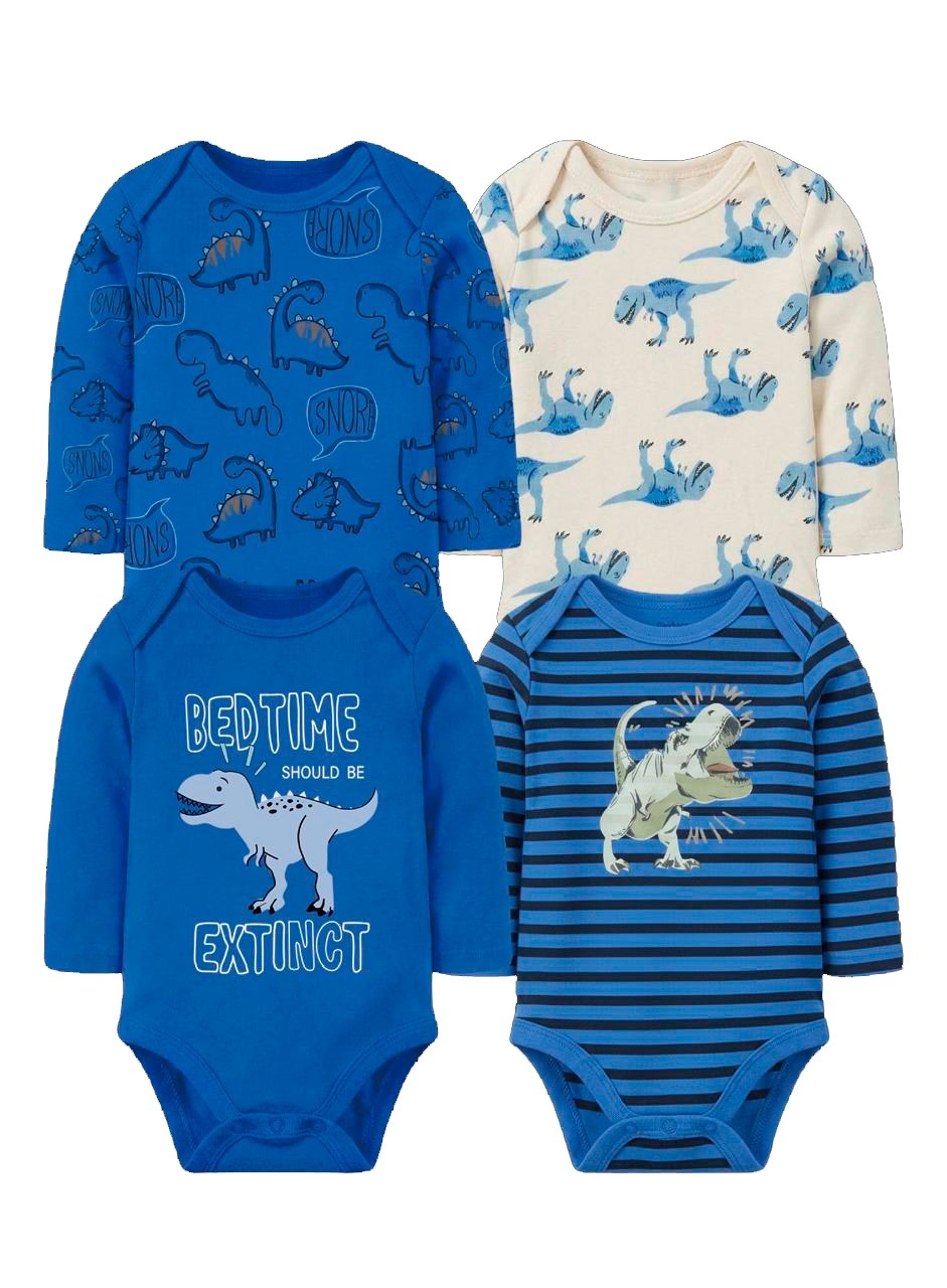 Set 4 Bodys Manga Larga Dino Rex