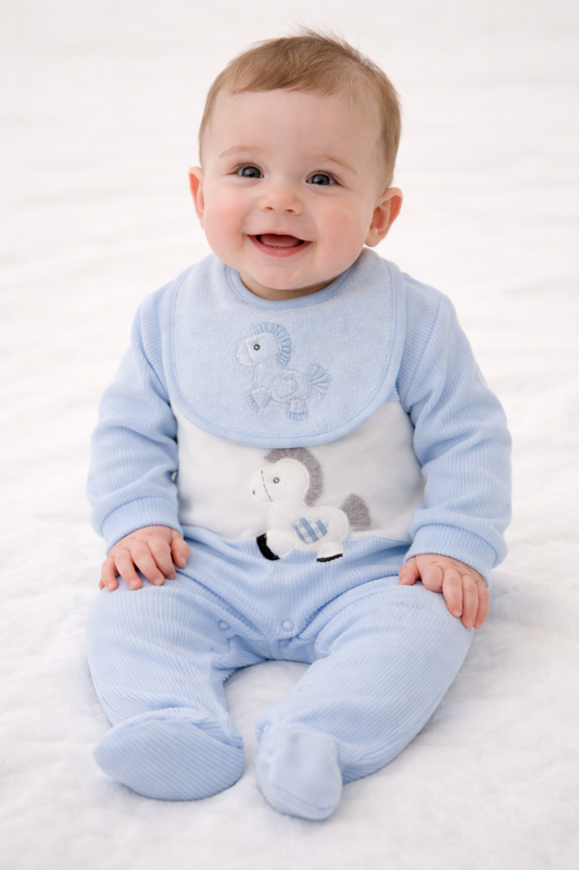 Osito Plush Bebé Caballo con Babero