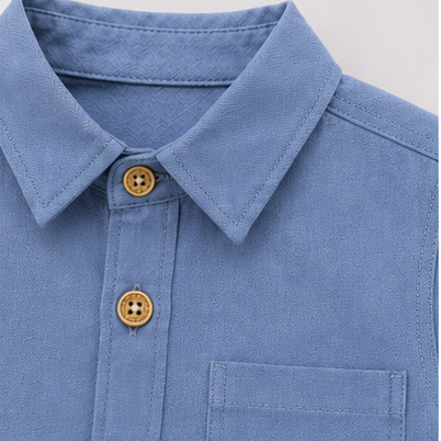 Conjunto Mezclilla Bebé Niño 3 Piezas | Camisa + Polera + Short | 3 Tonos