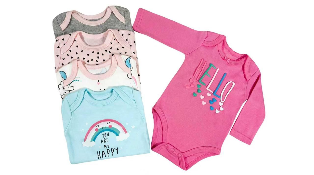 Set 5 Bodys Manga Larga Coneja HELLO