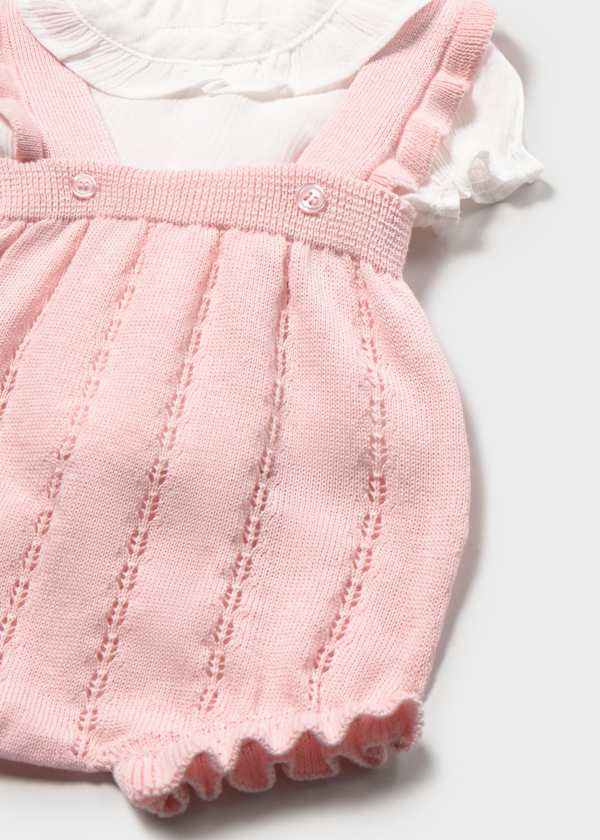 Conjunto peto tricot y blusa recién nacida Europeo Cuarzo Mayoral
