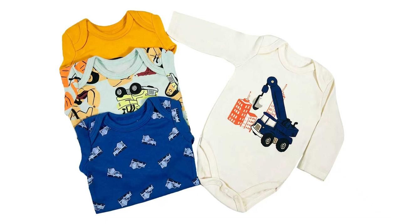 Set 4 Bodys Manga Larga Camiones Grúas