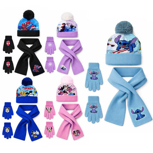 Conjunto de Bufanda+ Gorro+ Guantes Disney Niños