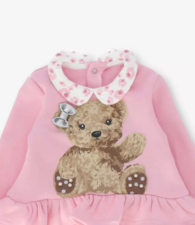 Osito Enterito Algodón Bebé Niña con Osito de Peluche