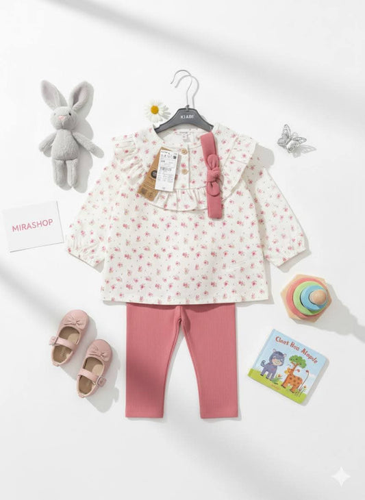 Conjunto Beba Flores con Cintillo