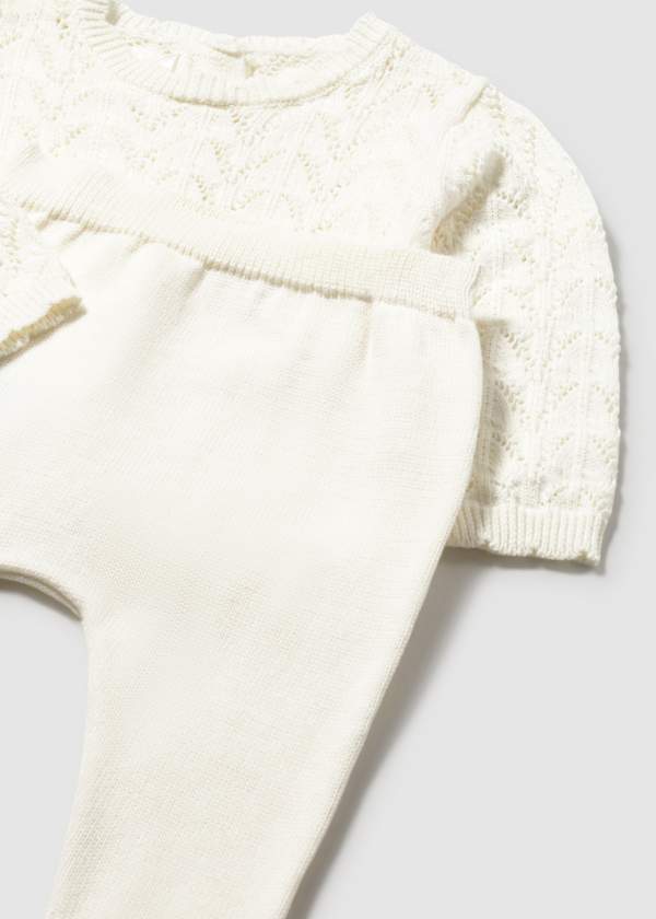 Conjunto pantalón y suéter tricot recién nacida Europeon Mayoral