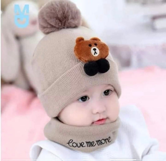 Set Gorro y Cuello Oso Inverno Bebé