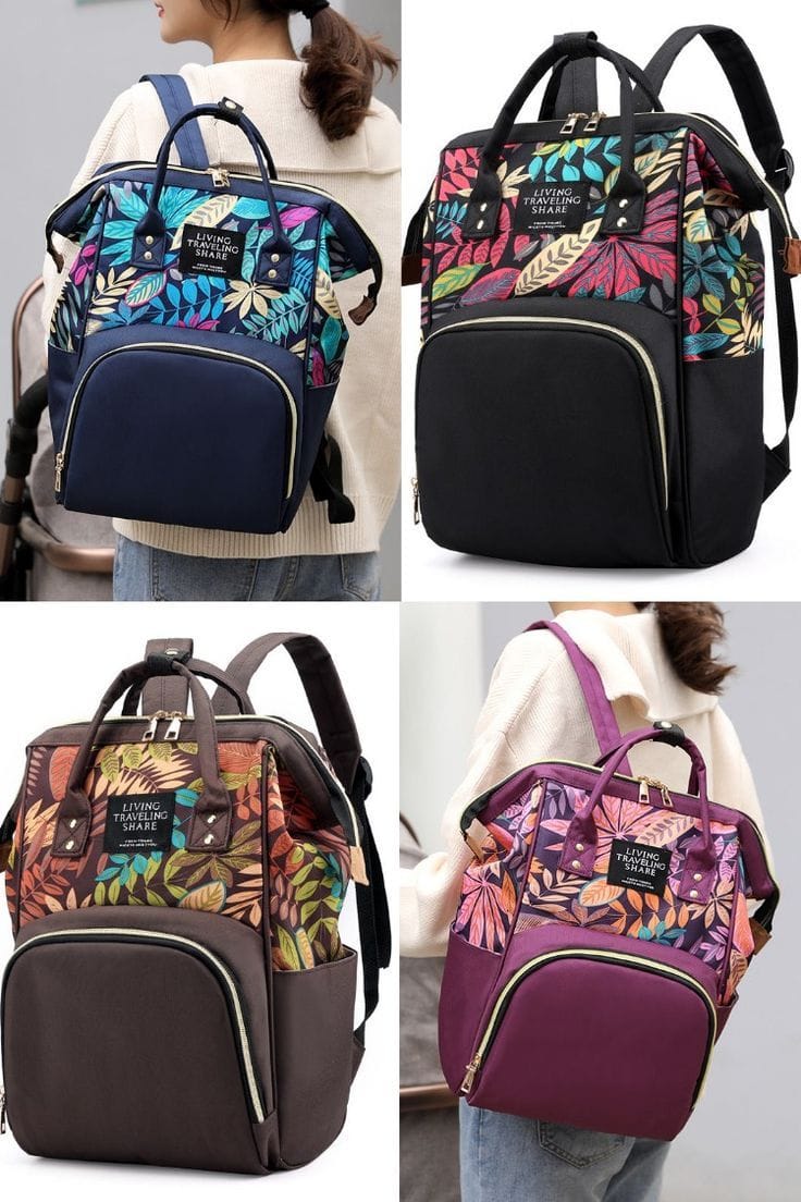 Mochila Maternal Floreada