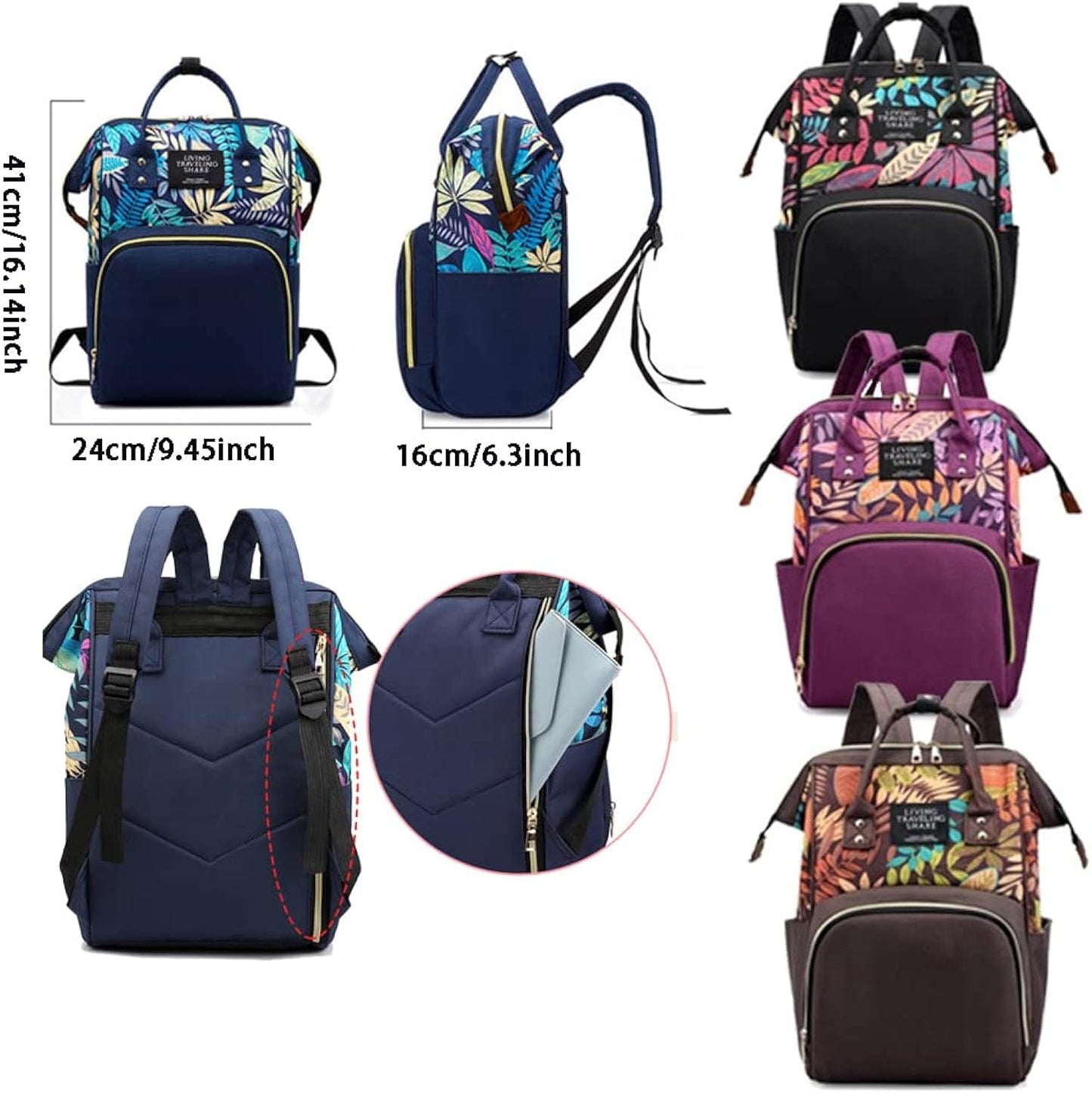 Mochila Maternal Floreada