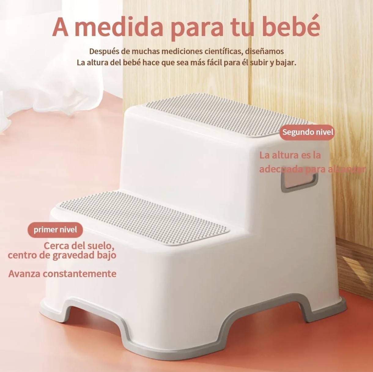 Taburete Alzador doble Peldaño para Bebés y Niños