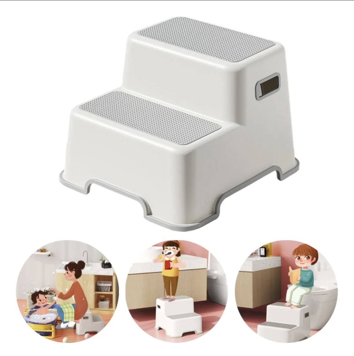 Taburete Alzador doble Peldaño para Bebés y Niños