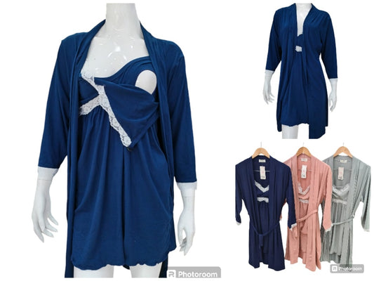 Bata Maternal +Camisola con Encaje