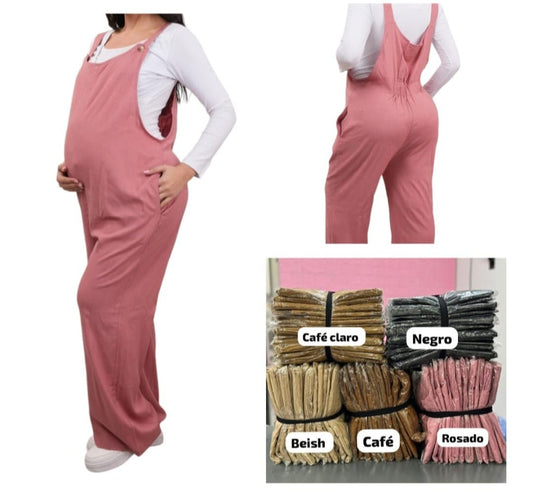 Overol Maternal Largo Lino