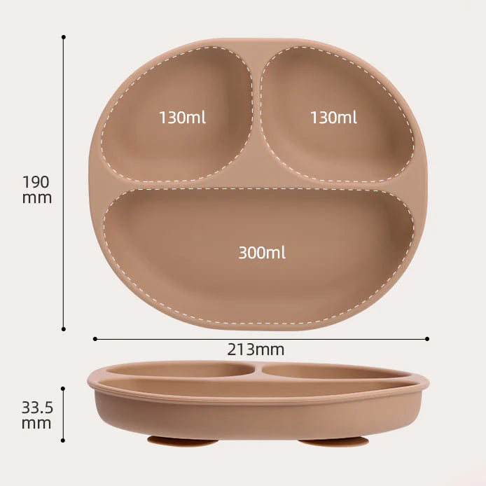 Plato Silicona Con División y Ventosa