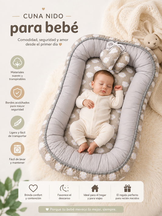 Cuna Nido Portátil para Bebé