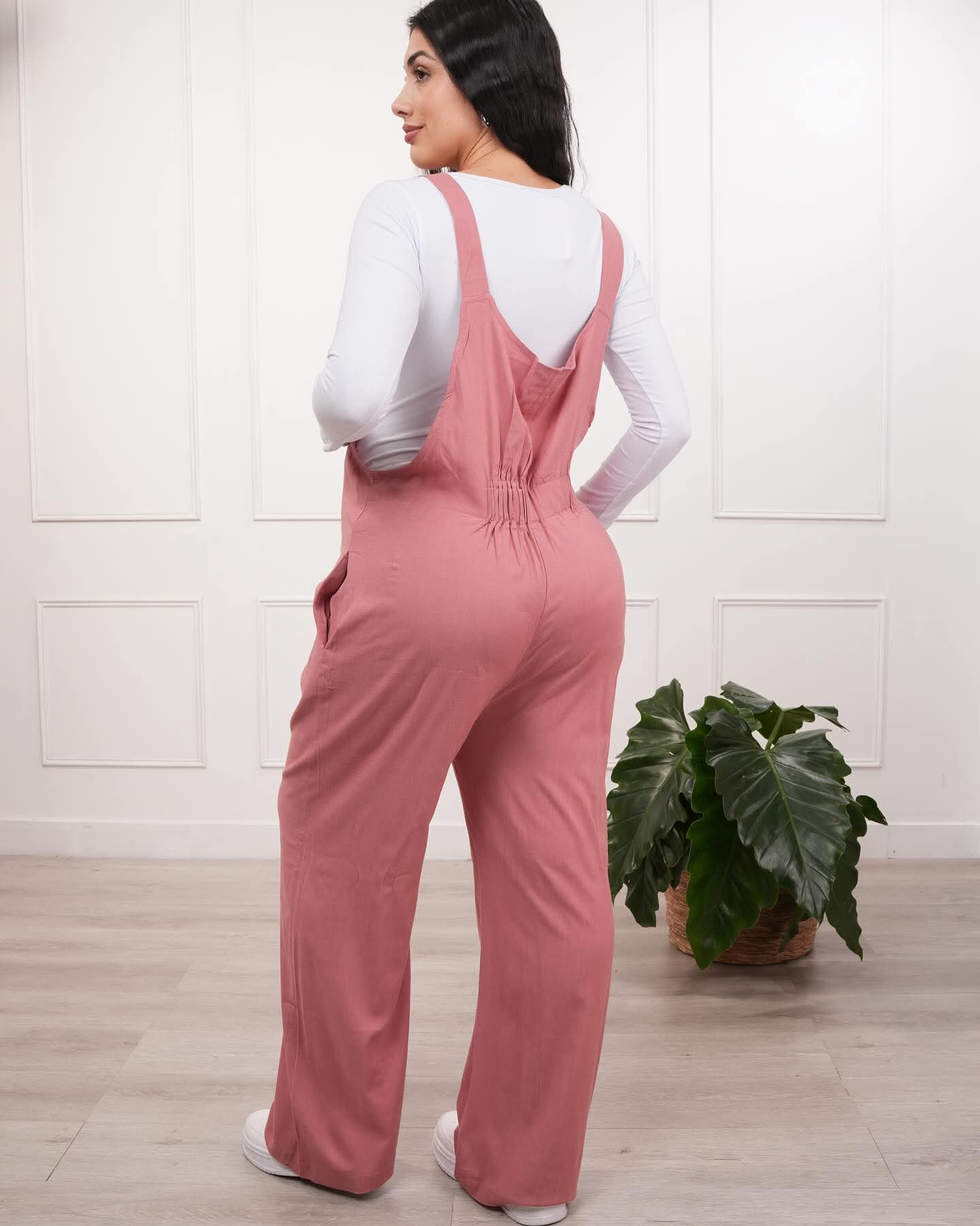 Overol Maternal Largo Lino