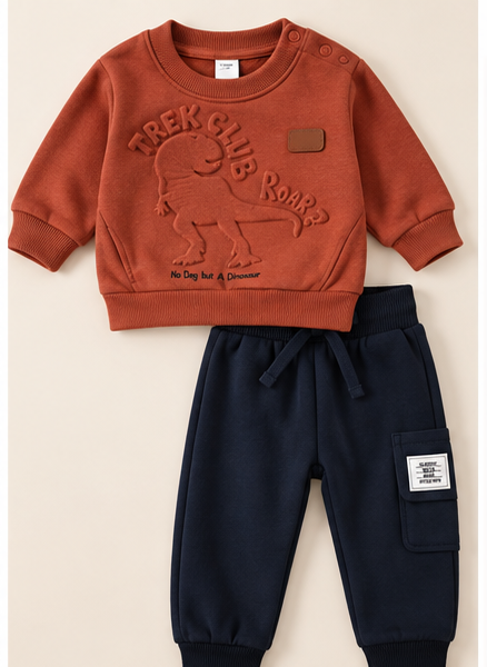 Conjunto Buzo Rojo Dino 3D para Bebé