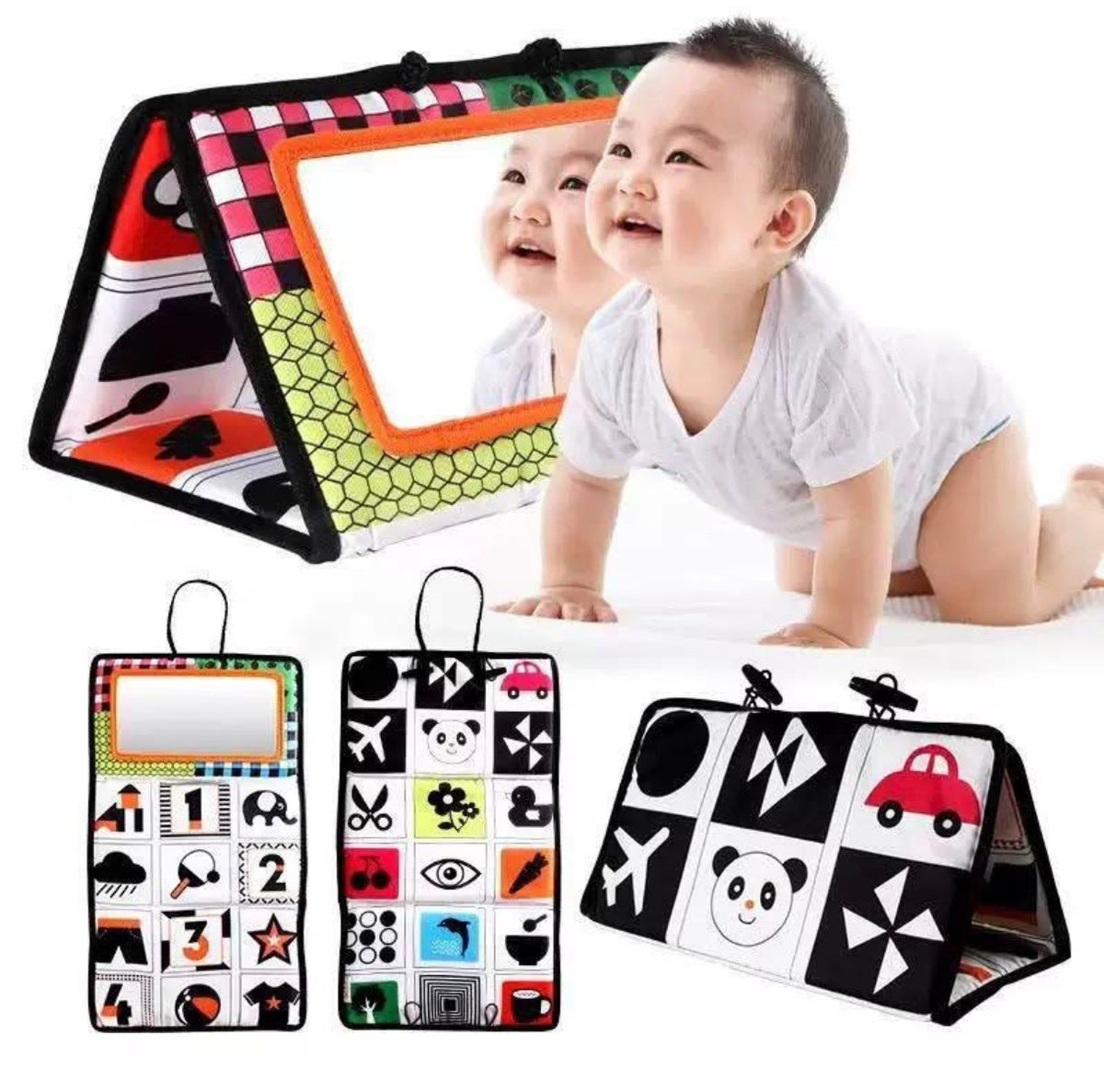 Espejo Sensorial para Bebé Tummy Time y Estimulación Temprana