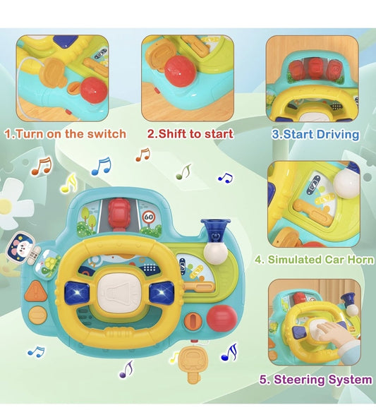 Juguetes de Volante Musical Multifuncional, Juguete Interactivo Educativo 