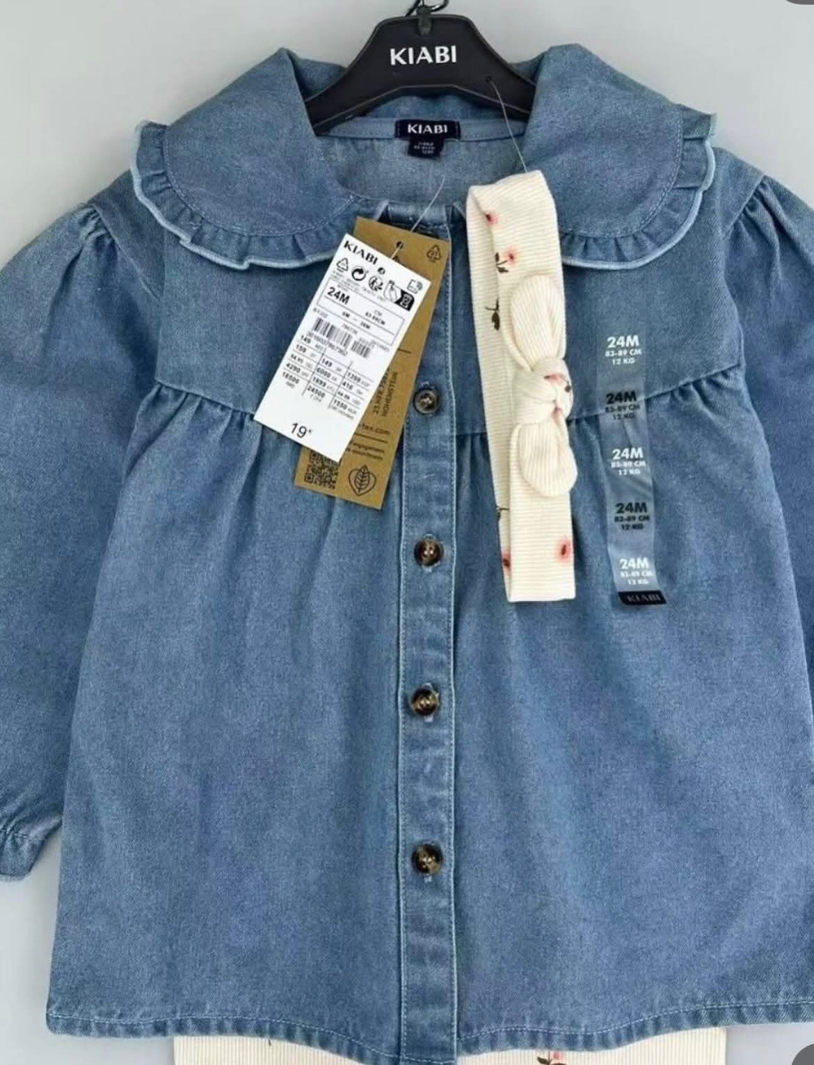 Conjunto Mezclilla Beba | Blusa Denim con Calza Floral