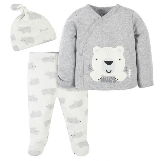 Pijama Algodón con Gorro Algodón Hug gris