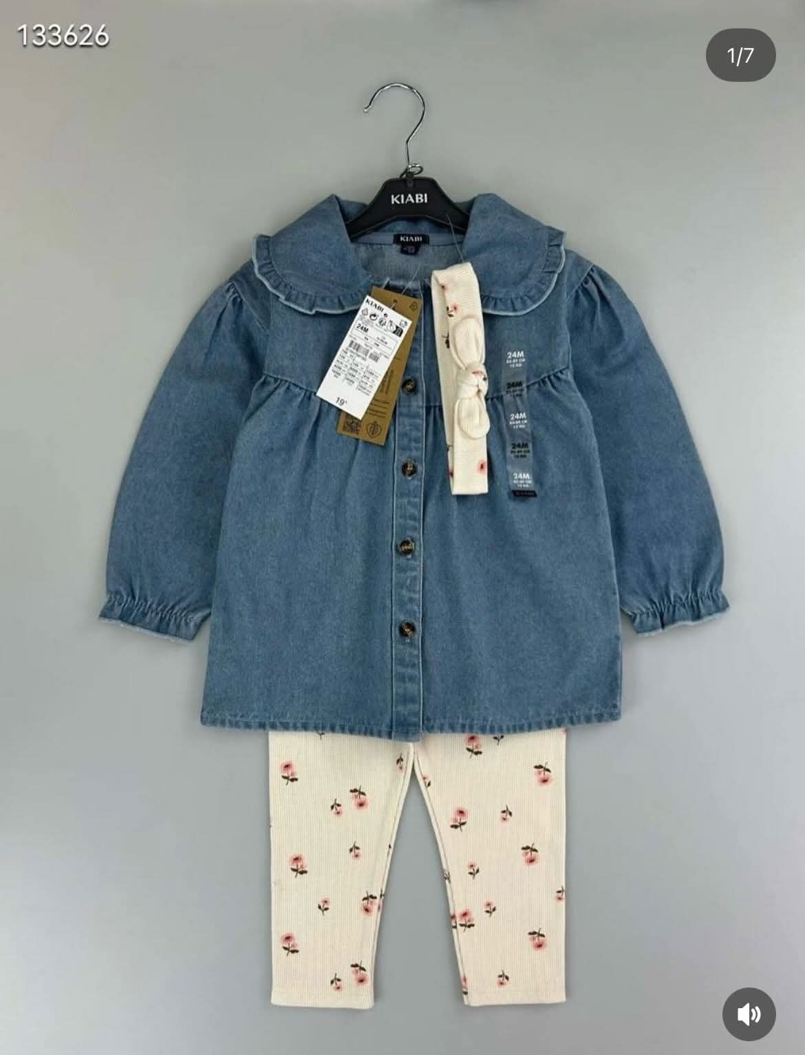 Conjunto Mezclilla Beba | Blusa Denim con Calza Floral