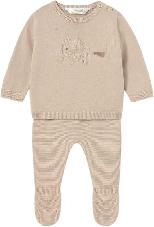 Conjunto polaina y jersey tricot recién nacido Europeo Topo Mayoral