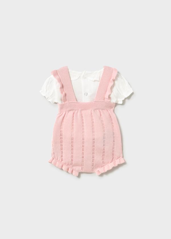 Conjunto peto tricot y blusa recién nacida Europeo Cuarzo Mayoral