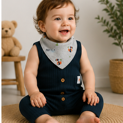 Enterito Algodón + Babero Bandana