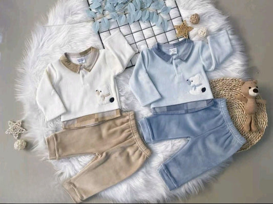 Conjunto 2 Piezas Plush Oso Polar Cuadrile