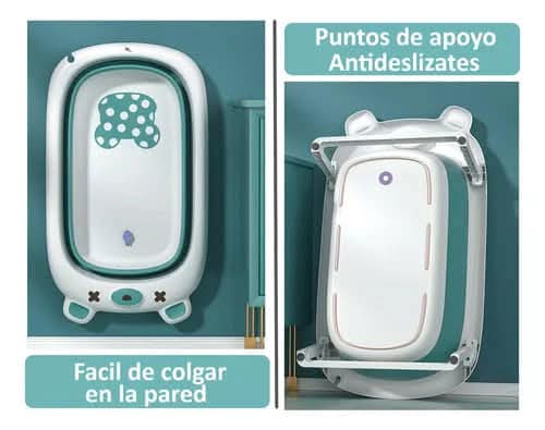 Bañera Plegable con Termómetro Digital + Cojin Bañera