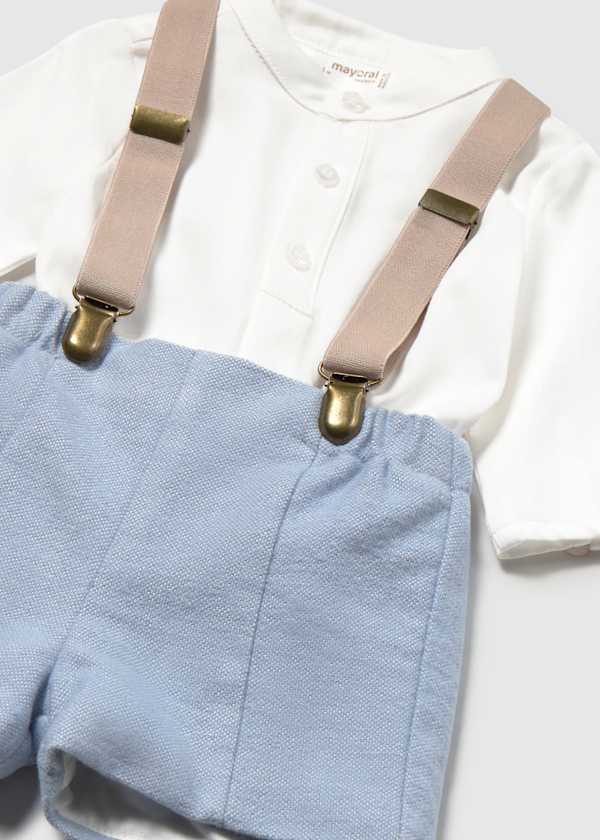 Conjunto short tirantes y camisa bebé | Algodón Orgánico Mayoral