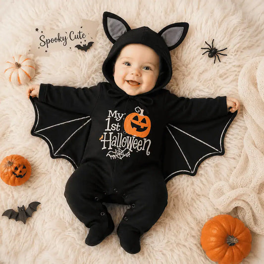 Disfraz Murciélago Bebé "My 1st Halloween" | Enterito con Alas y Capucha