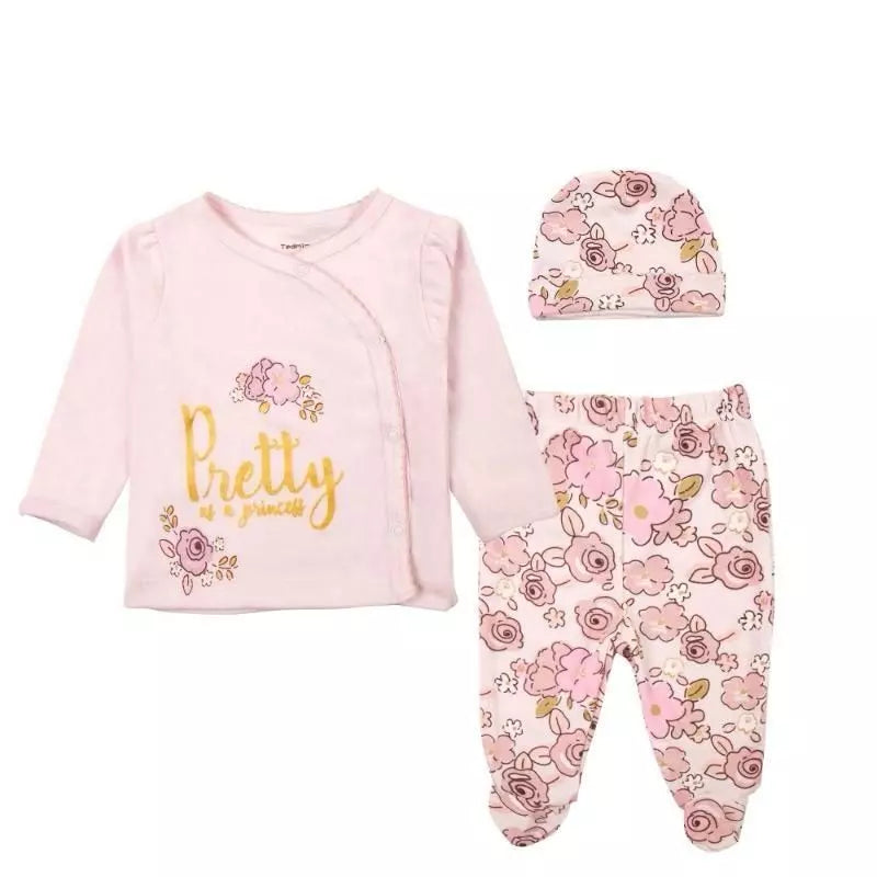 Pijama Algodón con Gorro Algodón Flores Rosa