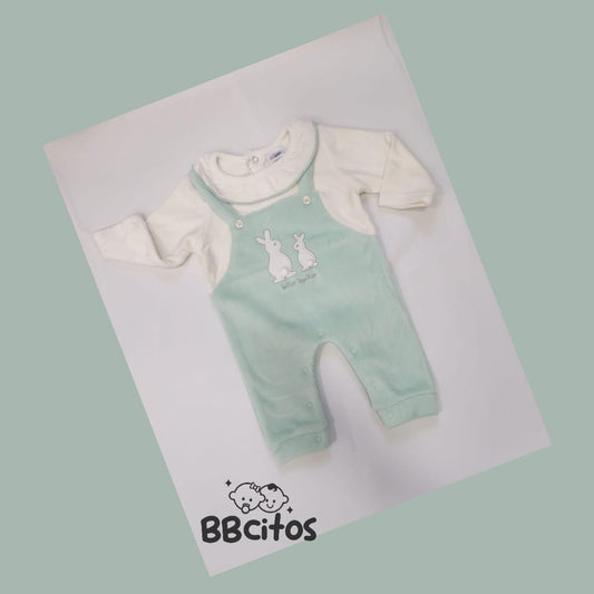 Osito Jardinera Conejo Plush Efecto Cotelé