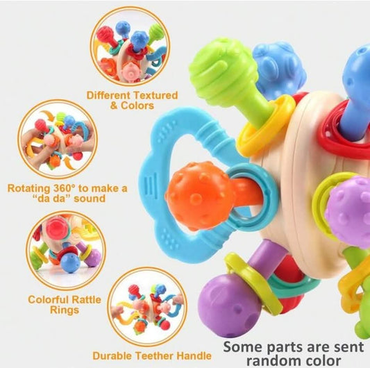 Pelota Sensorial Mordedora con Múltiples Texturas y Agarres para Bebés