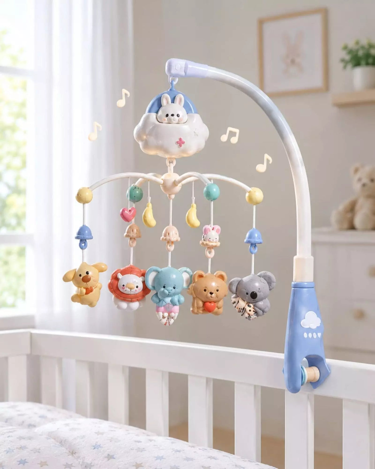 Móvil De Cuna Para Bebés Con Luz Musica Y Control Nube ☁️