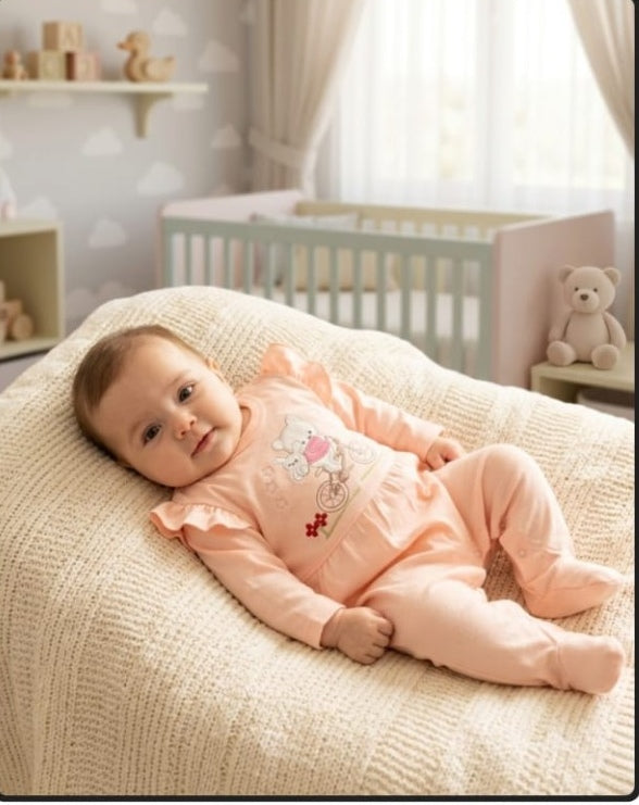 Osito Enterito Algodón Bebé Niña 0-3 Meses