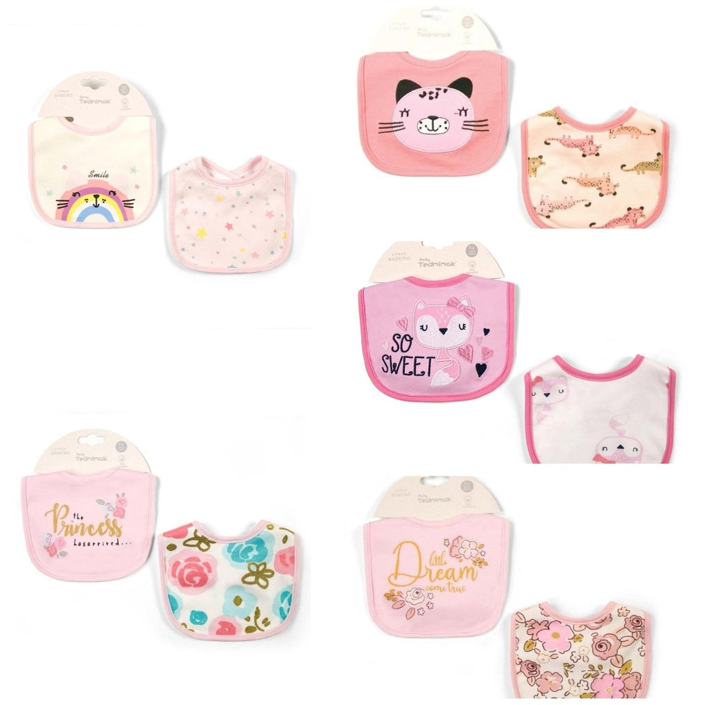 Set 2 baberos Triple Capa niña Tedmimak
