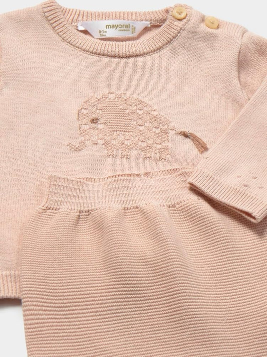 Conjunto polaina y jersey tricot recién nacido Europeo Topo Mayoral
