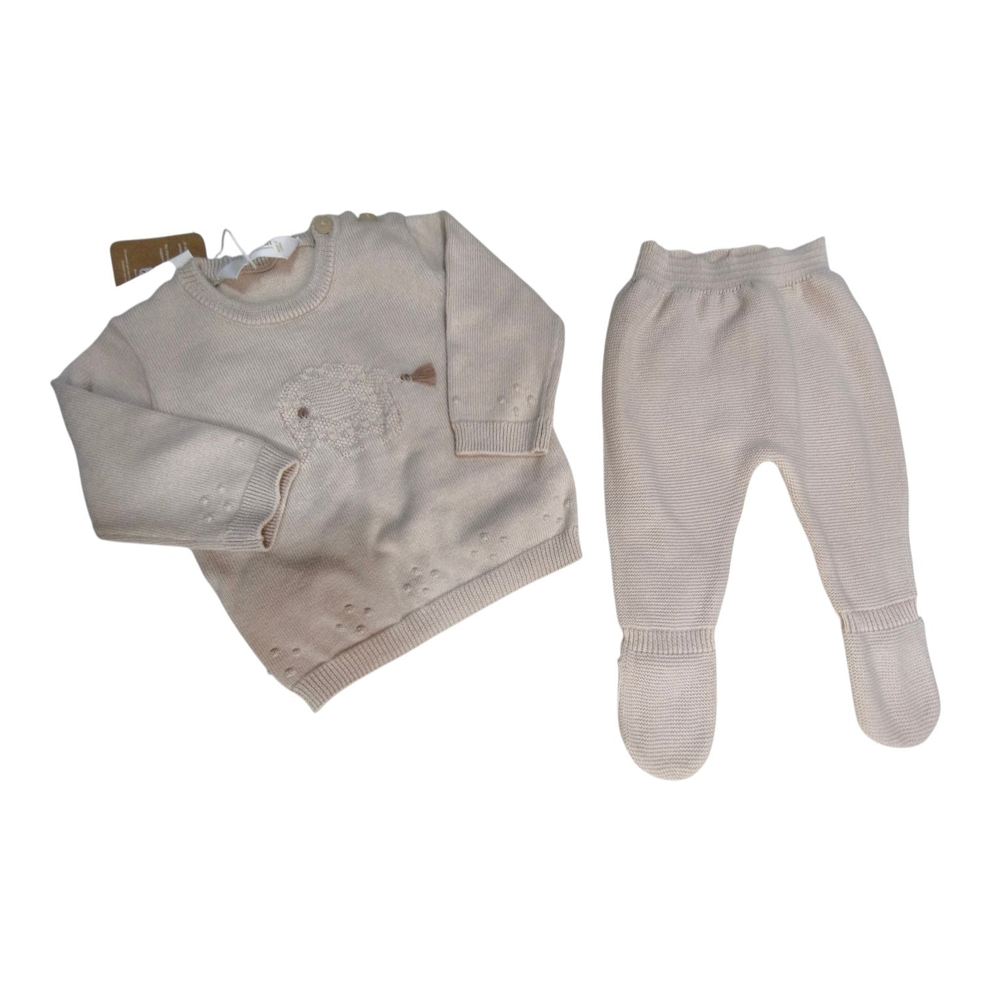 Conjunto polaina y jersey tricot recién nacido Europeo Topo Mayoral