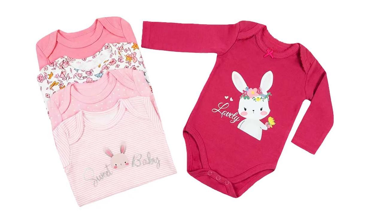 Set 5 Bodys Manga Larga Conejita Pink