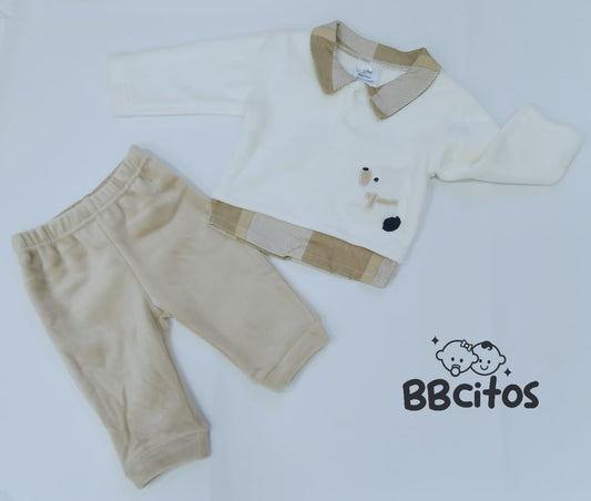 Conjunto 2 Piezas Plush Oso Polar Cuadrile