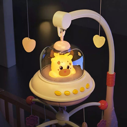 Móvil Cuna Bebé Música Luces Sonajero Giratorio Colgante