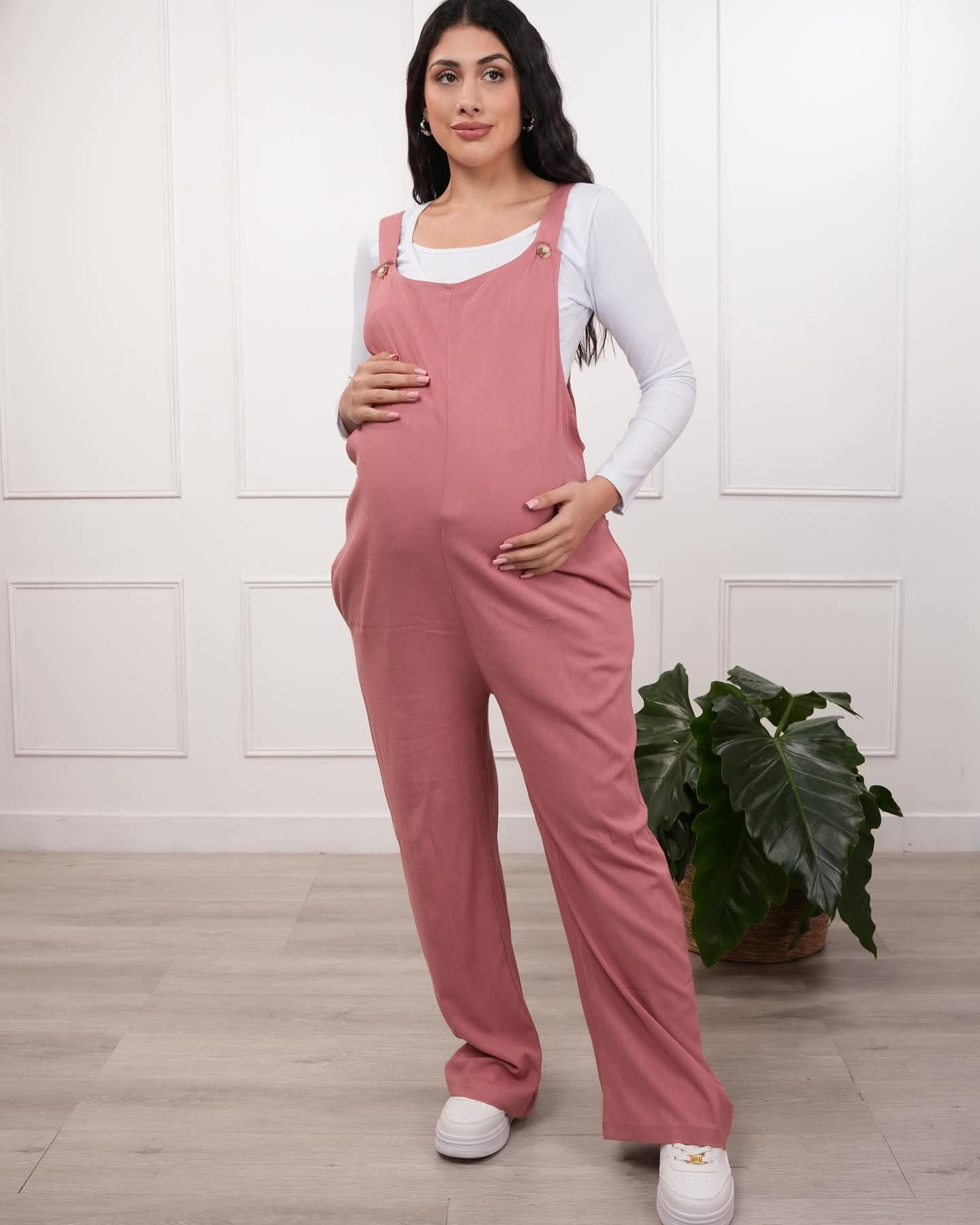 Overol Maternal Largo Lino