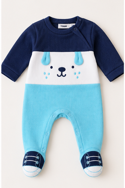 Enterito de Bebé Osito, Azul Marino y Celeste