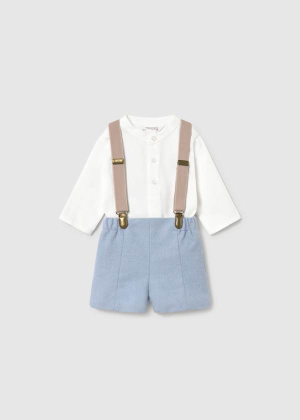 Conjunto short tirantes y camisa bebé | Algodón Orgánico Mayoral